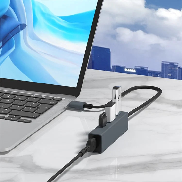DEVIA Type-C Hub USB-C 3.1 Adapter to 4 x USB 3.0 for Laptop Computer