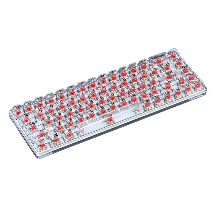 T-WOLF T40 150cm Wired Mechanical Keyboard with Clear Keycaps
