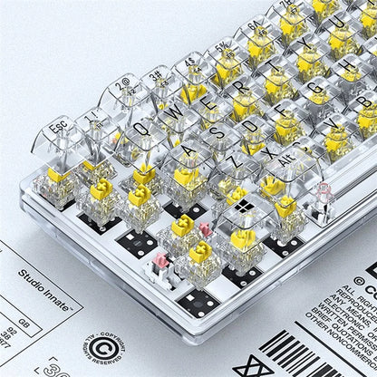 T-WOLF T40 150cm Wired Mechanical Keyboard with Clear Keycaps