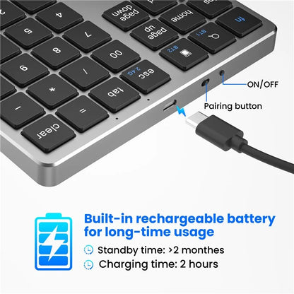 K-35 Bluetooth Keypad Slim 35-Keys Computer Laptop Keyboard Tablet Accessories