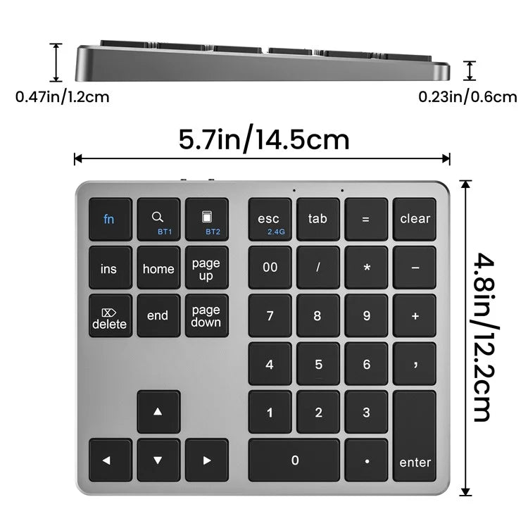 K-35 Bluetooth Keypad Slim 35-Keys Computer Laptop Keyboard Tablet Accessories