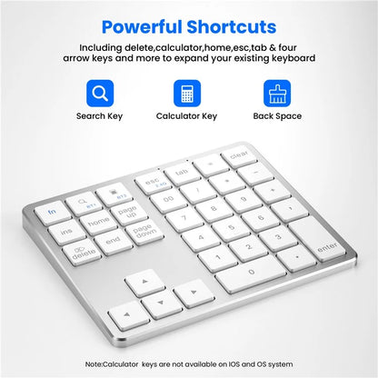 K-35 Bluetooth Keypad Slim 35-Keys Computer Laptop Keyboard Tablet Accessories