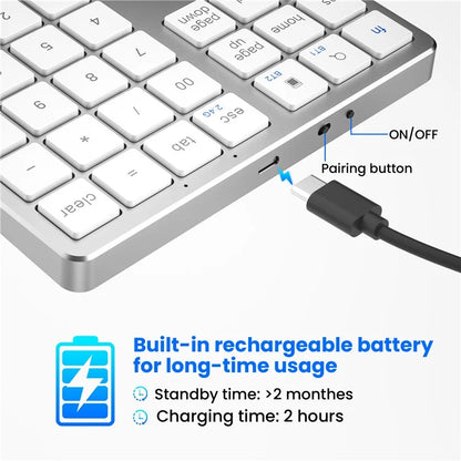 K-35 Bluetooth Keypad Slim 35-Keys Computer Laptop Keyboard Tablet Accessories