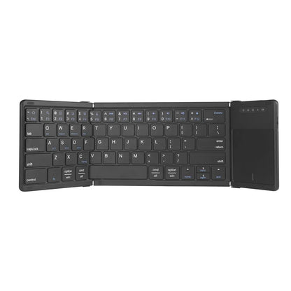 B077T Foldable PU Leather Wireless Bluetooth Keyboard with Touchpad
