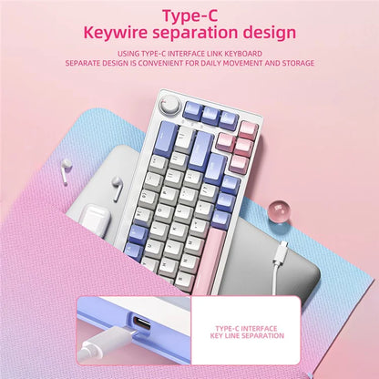 ZA68 Computer Laptop Gaming Keyboard Wired RGB Light 68-Key Mechanical Keyboard