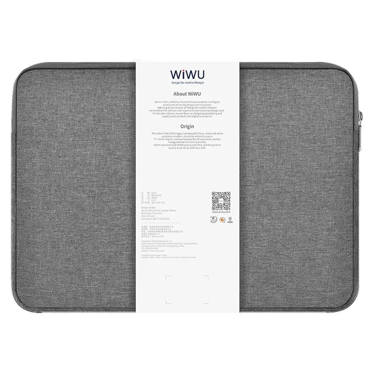 WIWU 16-inch Minimalist Laptop Bag Waterproof Polyester Notebook Protective Sleeve