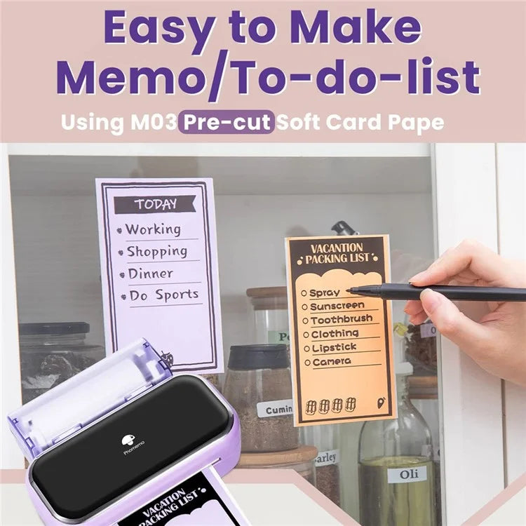 PHOMEMO M03 Portable Thermal Printer 203DPI Wireless Label Photo Printer