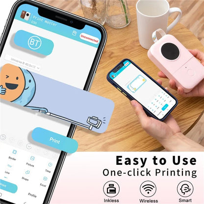 PHOMEMO D30 Portable Inkless Wireless Label Maker Mini Thermal Label Printer for Home School Office
