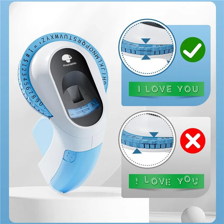 PHOMEMO E975 Embossing Label Maker Handheld Embossed Label Machine with 6 Rolls Of Tapes