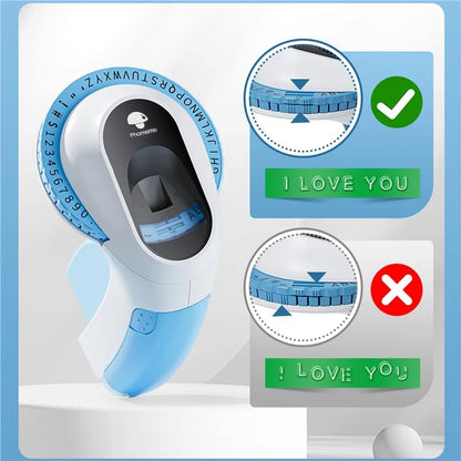 PHOMEMO E975 Embossing Label Maker Handheld Embossed Label Machine with 6 Rolls Of Tapes