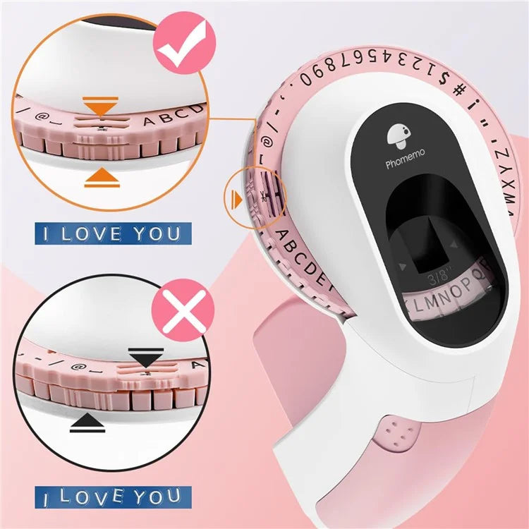 PHOMEMO E975 Embossing Label Maker Handheld Embossed Label Machine with 6 Rolls Of Tapes