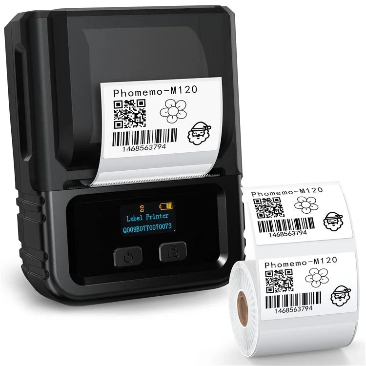 PHOMEMO M120 Bluetooth Inkless Thermal Printer Wireless Barcode Label Price Tag Printer