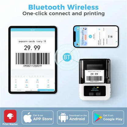 PHOMEMO M120 Bluetooth Inkless Thermal Printer Wireless Barcode Label Price Tag Printer