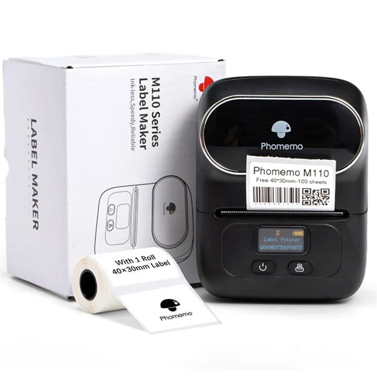 PHOMEMO M110 Mini Bluetooth Inkless Thermal Printer Wireless Clothes Barcode Label Price Tag Printer