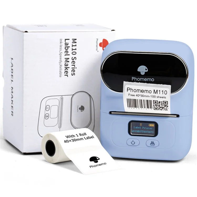 PHOMEMO M110 Mini Bluetooth Inkless Thermal Printer Wireless Clothes Barcode Label Price Tag Printer
