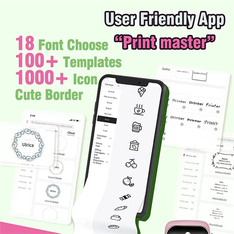 PHOMEMO M110 Mini Bluetooth Inkless Thermal Printer Wireless Clothes Barcode Label Price Tag Printer