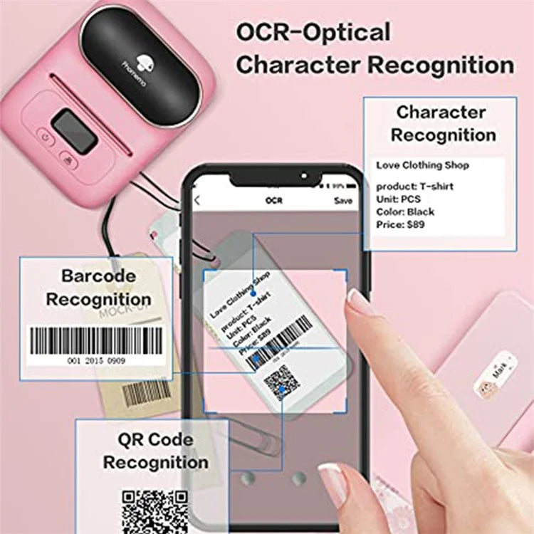 PHOMEMO M110 Mini Bluetooth Inkless Thermal Printer Wireless Clothes Barcode Label Price Tag Printer