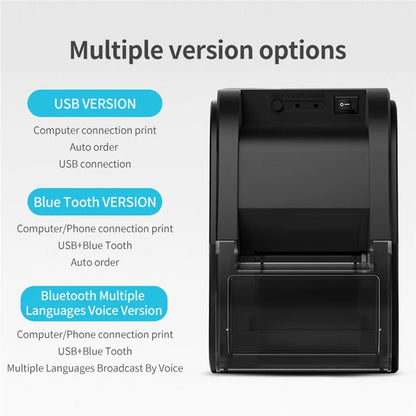58A Bluetooth Thermal Receipt Label Printer Restaurant Kitchen Printing Tool