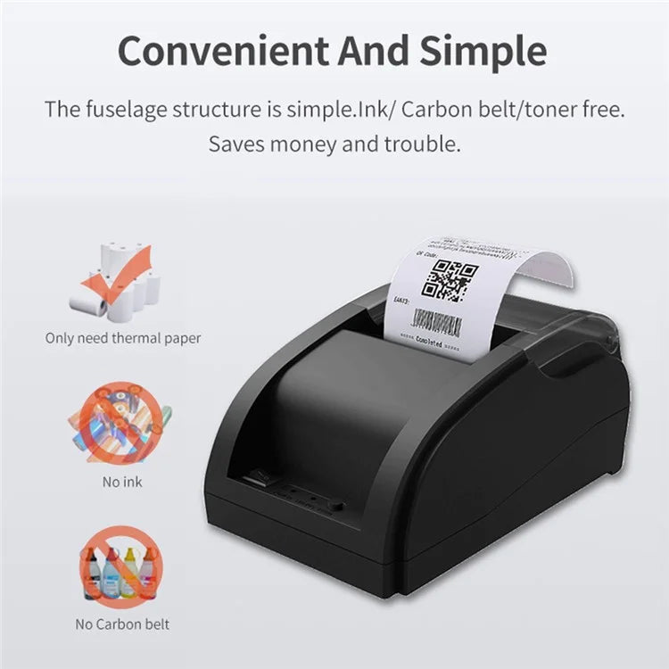 58A Bluetooth Thermal Receipt Label Printer Restaurant Kitchen Printing Tool