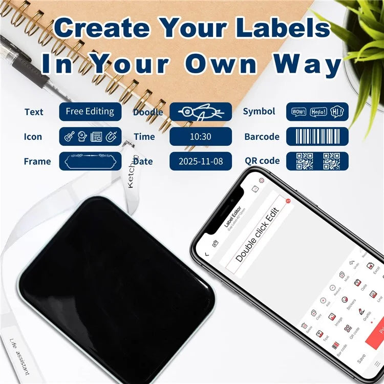 MARKLIFE P15 Inkless Label Maker Machine Mini Wireless Bluetooth Thermal Printer