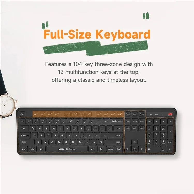 XIAOMI YOUPIN MIIIW MW24PB03 2.4G Wireless Keyboard Mouse Set Computer Mute Keyboard + Mouse, 3rd Gen