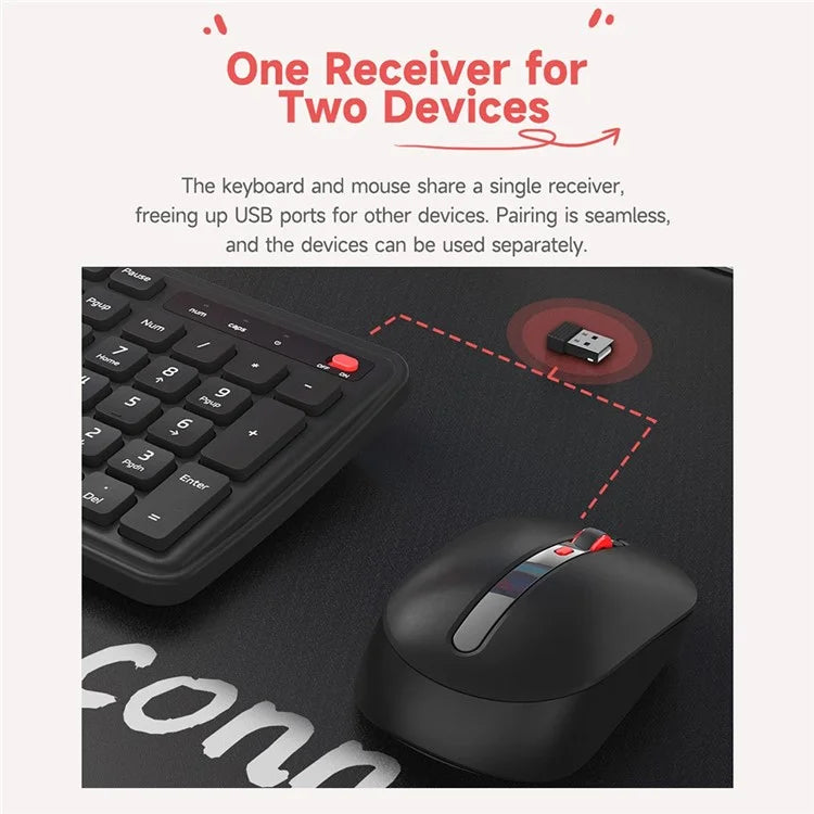 XIAOMI YOUPIN MIIIW MW24PB03 2.4G Wireless Keyboard Mouse Set Computer Mute Keyboard + Mouse, 3rd Gen