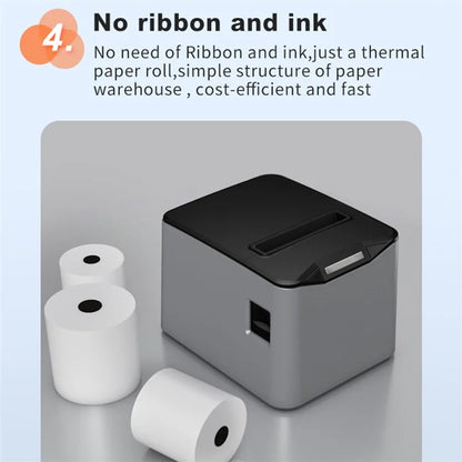 ZJ-8370 83mm Receipt Printer USB+LAN+Bluetooth High-Speed Mini Ticket Invoice Bill Printer