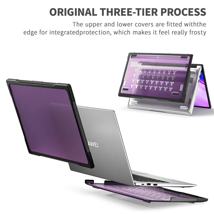 Sailor Series for Huawei MateBook D14 (2023) Laptop Case Dual Layer PC+TPU Protective Cover Purple