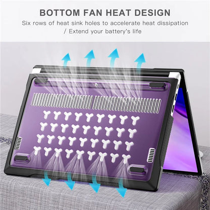 Sailor Series for Huawei MateBook D14 (2023) Laptop Case Dual Layer PC+TPU Protective Cover Purple