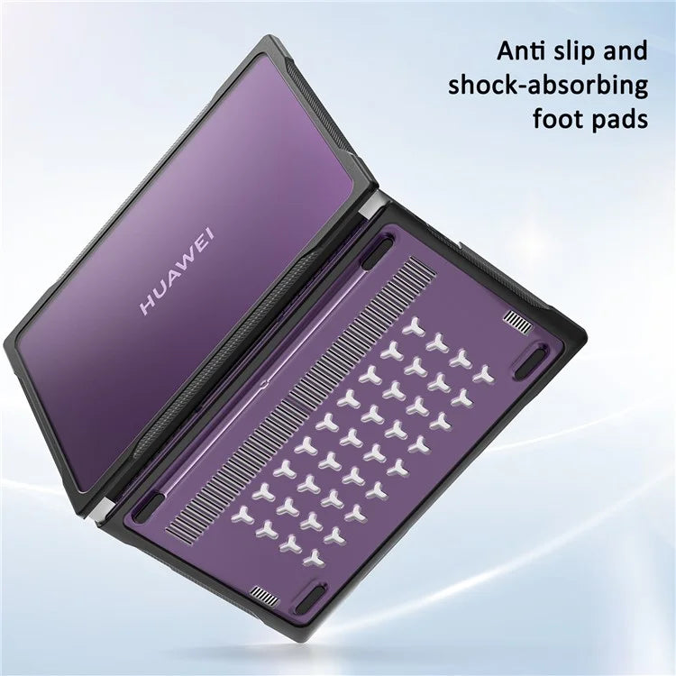 Sailor Series for Huawei MateBook D14 (2023) Laptop Case Dual Layer PC+TPU Protective Cover Purple