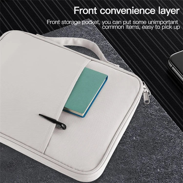 Sheepskin Leather Storage Pouch for 11-inch Laptop 180 Degree Opening Notebook Handbag