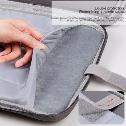 Sheepskin Leather Storage Pouch for 11-inch Laptop 180 Degree Opening Notebook Handbag