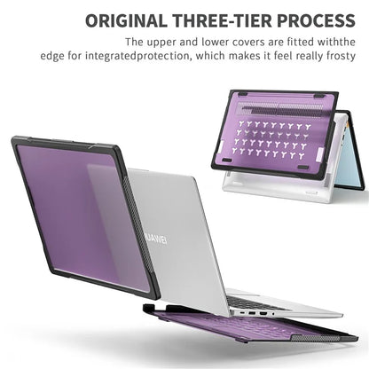 Sailor Series for Huawei MateBook D14 (2023) Case PC+TPU Anti-Cracking Protective Cover Purple