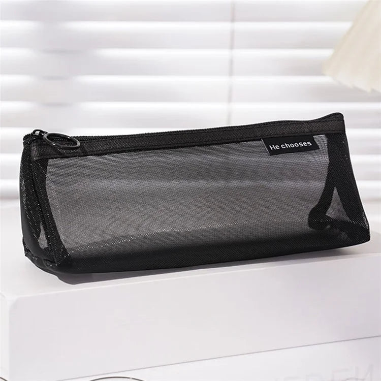 HE CHOOSES D047 Nylon Mesh Pencil Bag Student Triangular Stationery Storage Bag