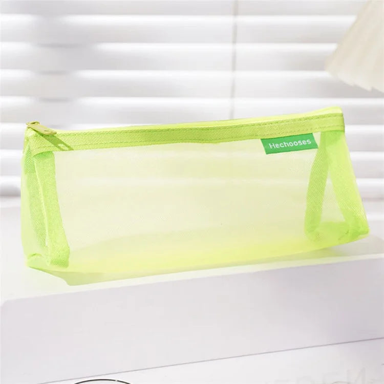 HE CHOOSES D047 Nylon Mesh Pencil Bag Student Triangular Stationery Storage Bag