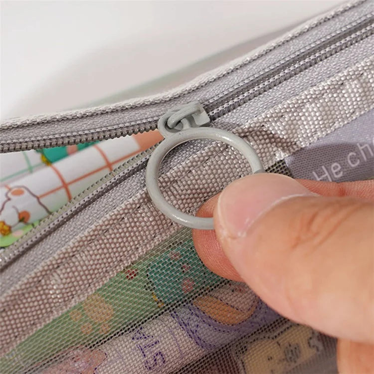 HE CHOOSES D047 Nylon Mesh Pencil Bag Student Triangular Stationery Storage Bag