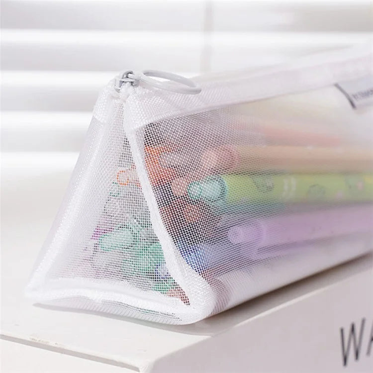 HE CHOOSES D047 Nylon Mesh Pencil Bag Student Triangular Stationery Storage Bag