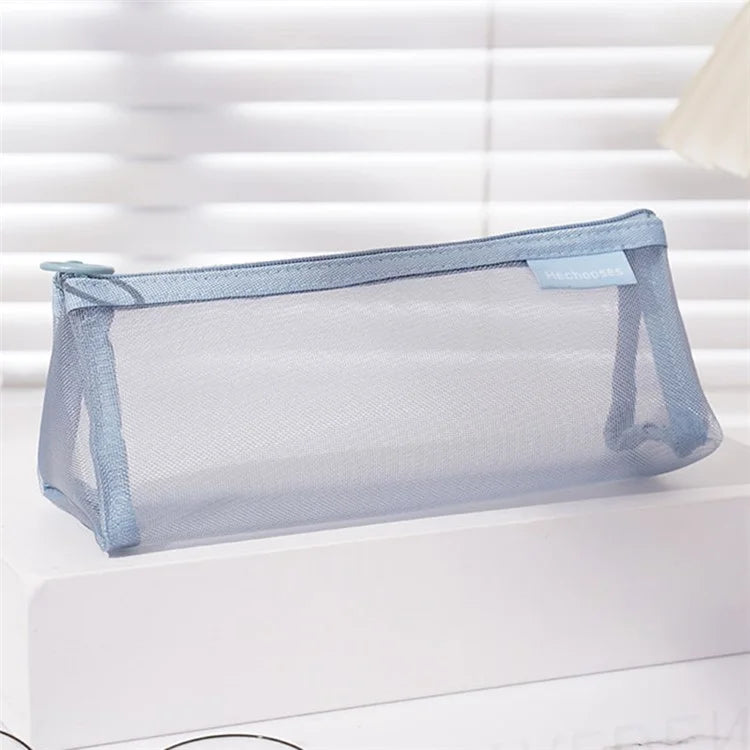 HE CHOOSES D047 Nylon Mesh Pencil Bag Student Triangular Stationery Storage Bag