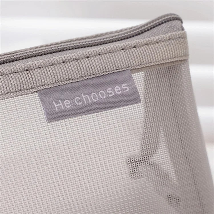 HE CHOOSES D047 Nylon Mesh Pencil Bag Student Triangular Stationery Storage Bag