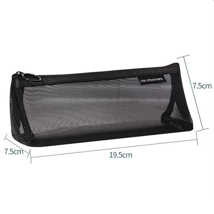 HE CHOOSES D047 Nylon Mesh Pencil Bag Student Triangular Stationery Storage Bag