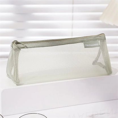 HE CHOOSES D047 Nylon Mesh Pencil Bag Student Triangular Stationery Storage Bag