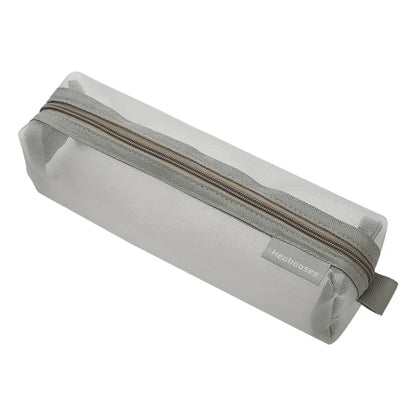 HE CHOOSES D037 Large Square Mesh Pencil Bag Nylon Stationery Storage Bag