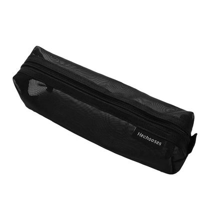 HE CHOOSES D037 Large Square Mesh Pencil Bag Nylon Stationery Storage Bag