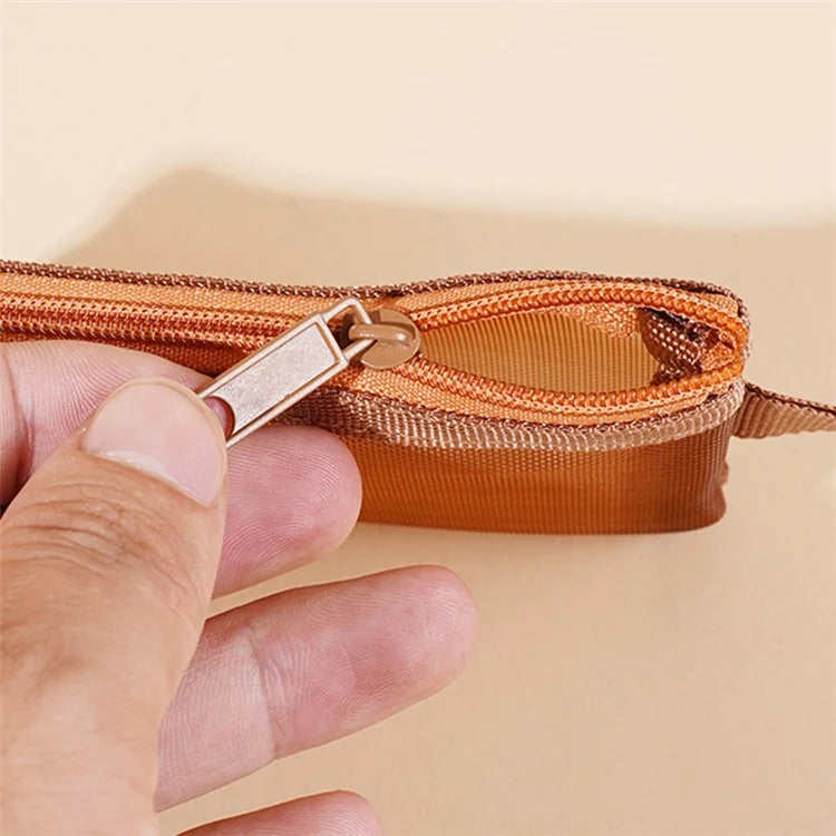 HE CHOOSES D013 Nylon Coin Purse Square Mesh Storage Bag Mini Zipper Pouch