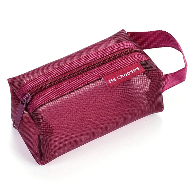 HE CHOOSES D050 Three-Dimensional Square Mesh Coin Purse Storage Bag, Size S