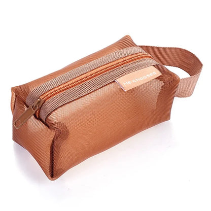 HE CHOOSES D050 Three-Dimensional Square Mesh Coin Purse Storage Bag, Size S