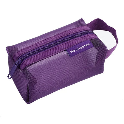 HE CHOOSES D050 Three-Dimensional Square Mesh Coin Purse Storage Bag, Size S