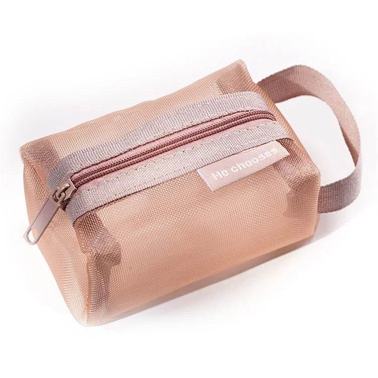 HE CHOOSES D050 Three-Dimensional Square Mesh Coin Purse Storage Bag, Size S