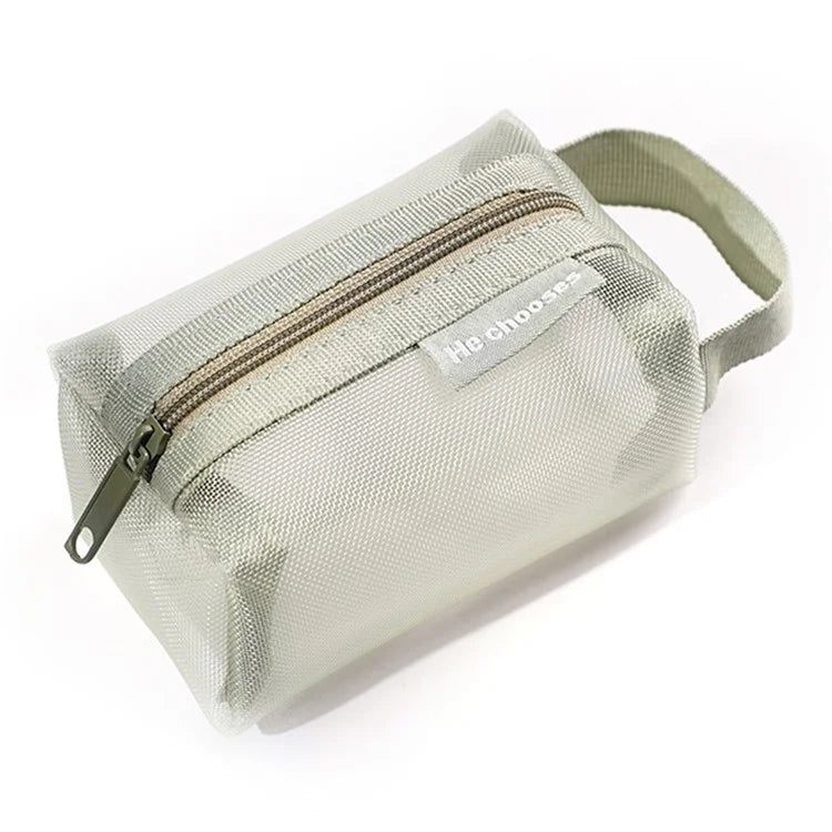 HE CHOOSES D050 Three-Dimensional Square Mesh Coin Purse Storage Bag, Size S