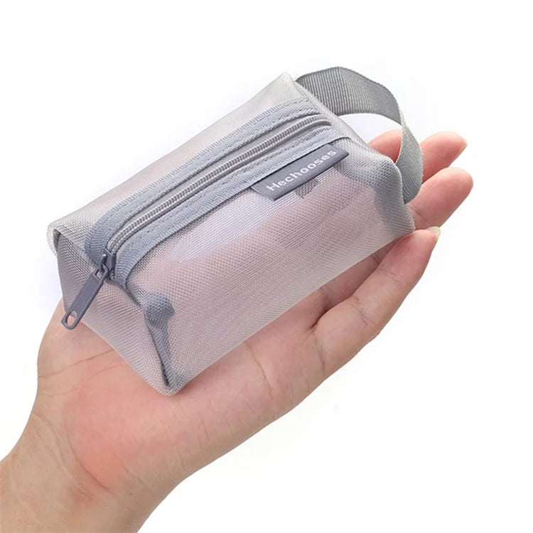 HE CHOOSES D050 Three-Dimensional Square Mesh Coin Purse Storage Bag, Size S